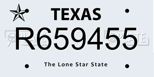 R659455 Texas License Plate