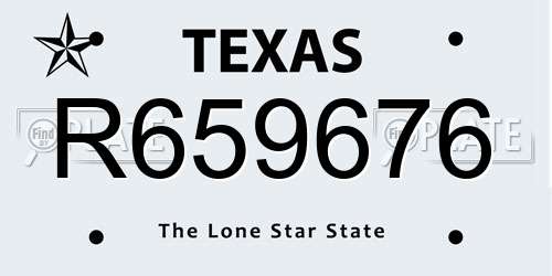 R659676 Texas License Plate