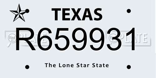 R659931 Texas License Plate