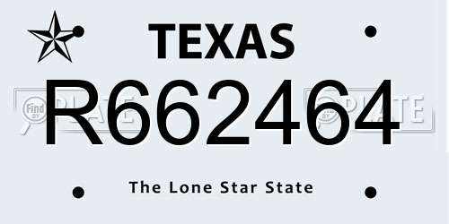 R662464 Texas License Plate