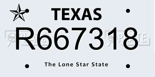 R667318 Texas License Plate