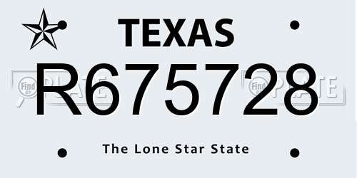 R675728 Texas License Plate