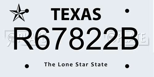 R67822B Texas License Plate