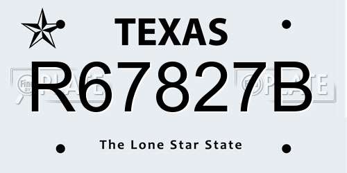 R67827B Texas License Plate