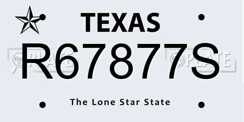 R67877S Texas License Plate