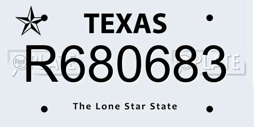 R680683 Texas License Plate