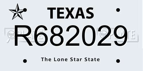 R682029 Texas License Plate