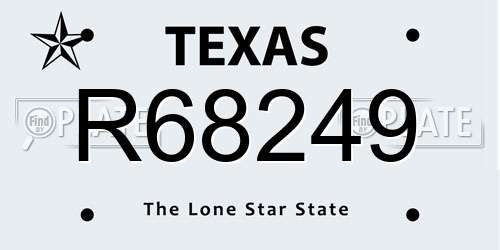 R68249 Texas License Plate