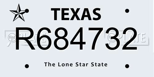 R684732 Texas License Plate