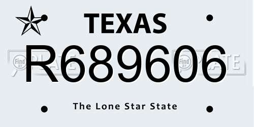 R689606 Texas License Plate
