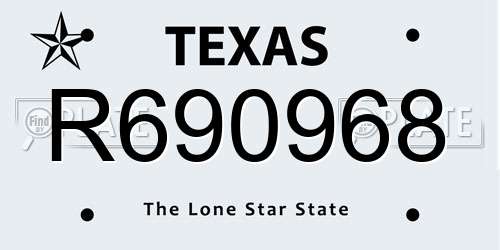 R690968 Texas License Plate