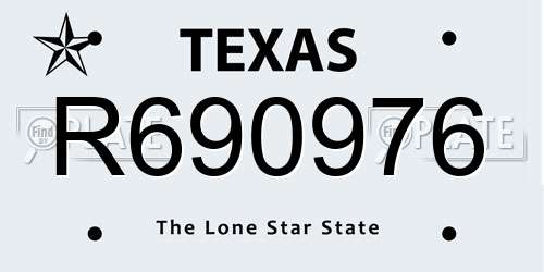 R690976 Texas License Plate