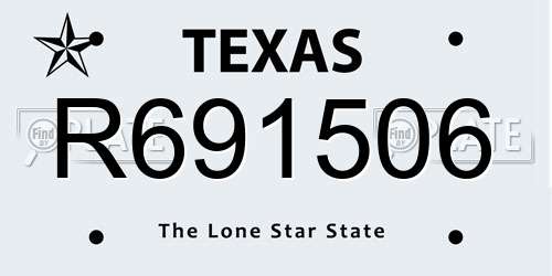 R691506 Texas License Plate