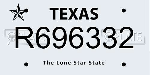 R696332 Texas License Plate