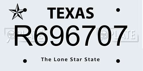 R696707 Texas License Plate