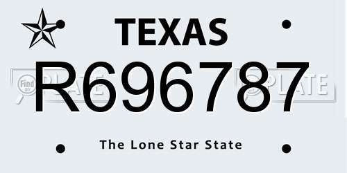 R696787 Texas License Plate