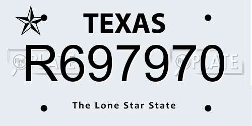 R697970 Texas License Plate