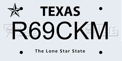 R69CKM Texas License Plate