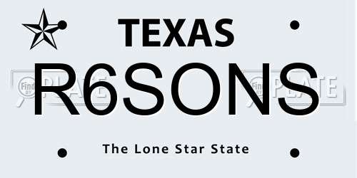 R6SONS Texas License Plate