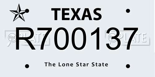 R700137 Texas License Plate