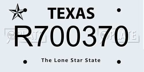 R700370 Texas License Plate