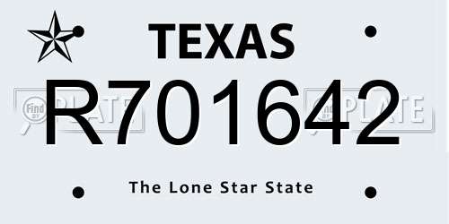 R701642 Texas License Plate