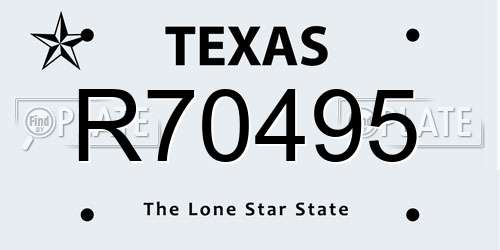 R70495 Texas License Plate