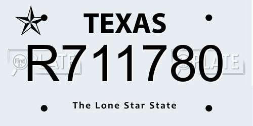R711780 Texas License Plate