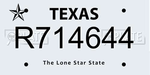 R714644 Texas License Plate