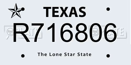 R716806 Texas License Plate