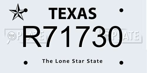 R71730 Texas License Plate