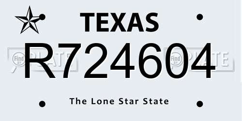 R724604 Texas License Plate