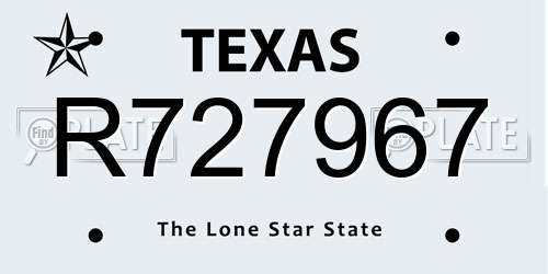 R727967 Texas License Plate