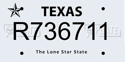 R736711 Texas License Plate