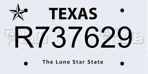 R737629 Texas License Plate