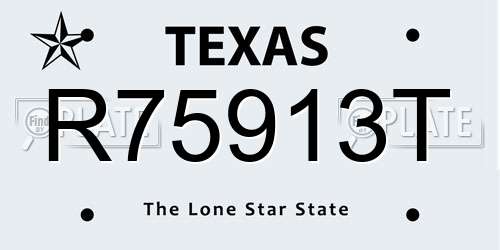 R75913T Texas License Plate