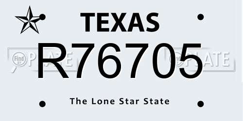R76705 Texas License Plate