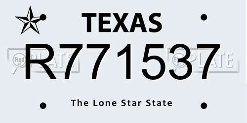 R771537 Texas License Plate