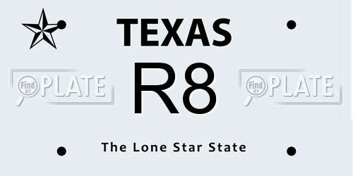R8 Texas License Plate