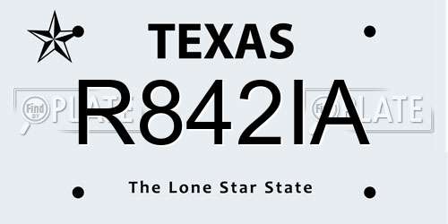 R842IA Texas License Plate