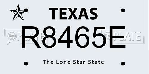 R8465E Texas License Plate