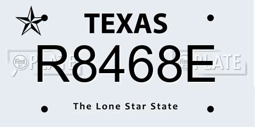 R8468E Texas License Plate
