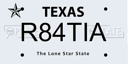 R84TIA Texas License Plate