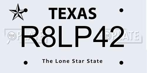 R8LP42 Texas License Plate