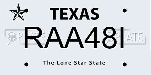 RAA48I Texas License Plate