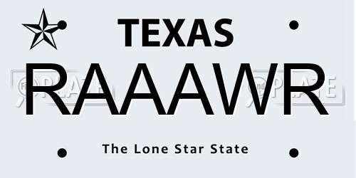 RAAAWR Texas License Plate