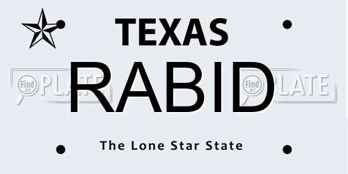RABID Texas License Plate