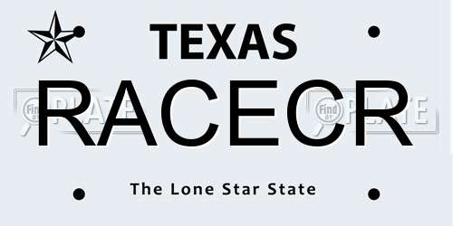 RACECR Texas License Plate