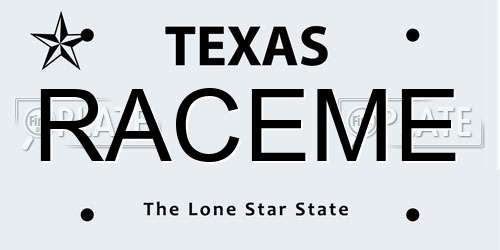 RACEME Texas License Plate