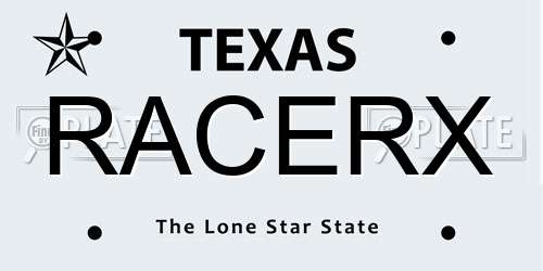 RACERX Texas License Plate